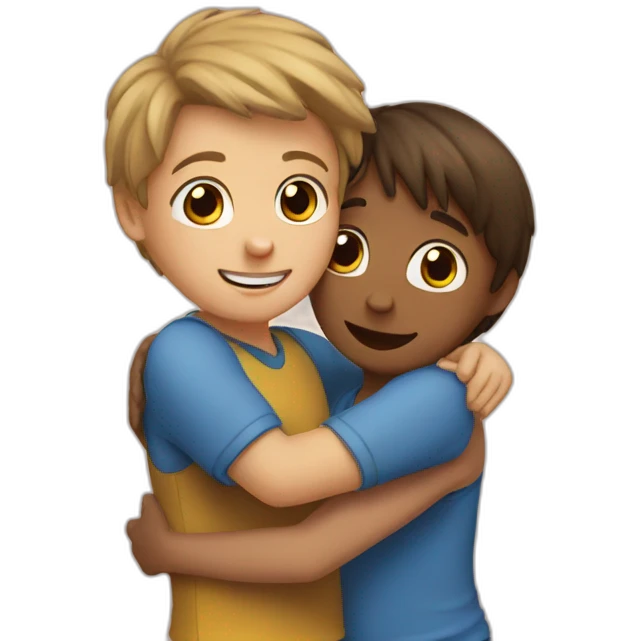 Hug girl and boy  emoji