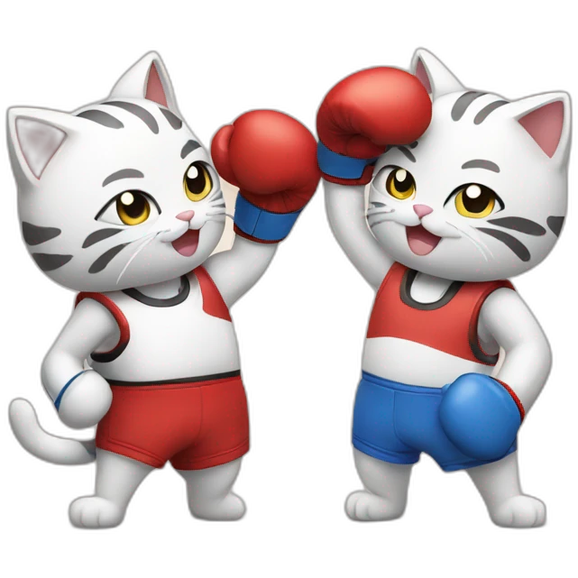 2 boxing cats emoji