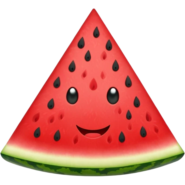 Cartoon Watermelon triangle one slice small seet emoji