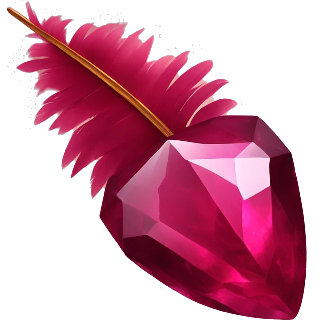 ruby gem wearing a feather emoji