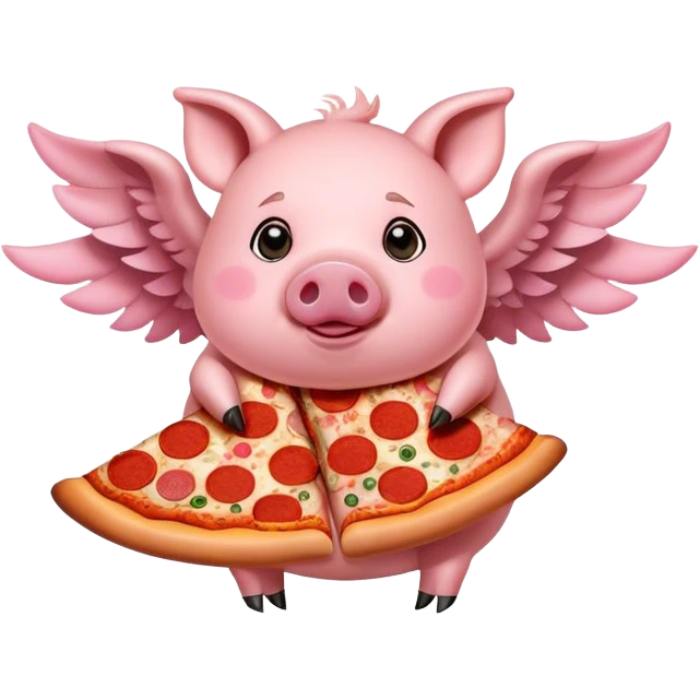 Pig with two pizza wings emoji