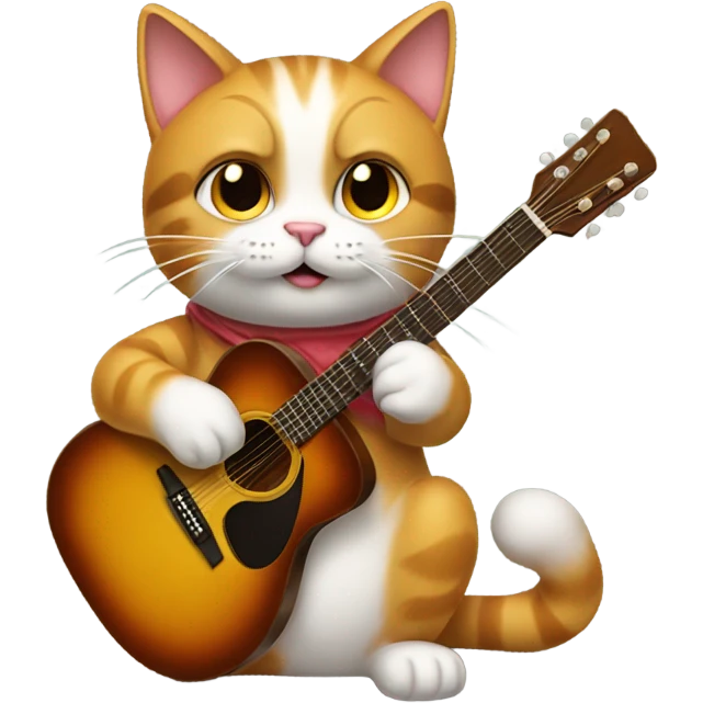 Cat playing guitar  emoji