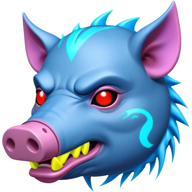 cyberpunk hog with neon emoji