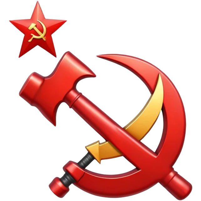 Red hammer and sickle symbol emoji