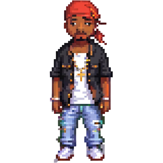 2Pac в полный рост, no background emoji