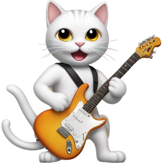 Cat playing electric guitar  emoji