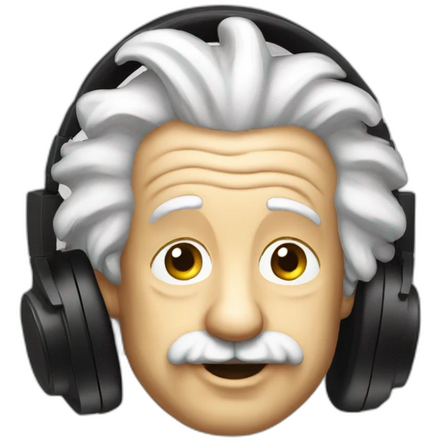 Einstein headphones emoji