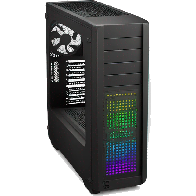 pc mid-tower case with RGB emoji
