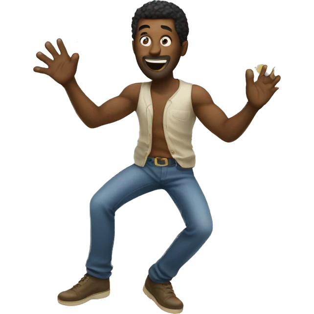 Man throwing party African amercian emoji