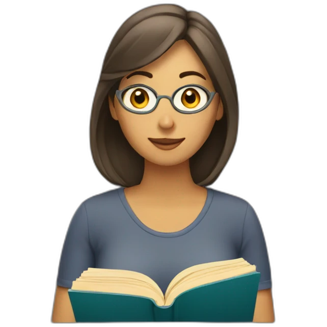 Mujer leyendo emoji