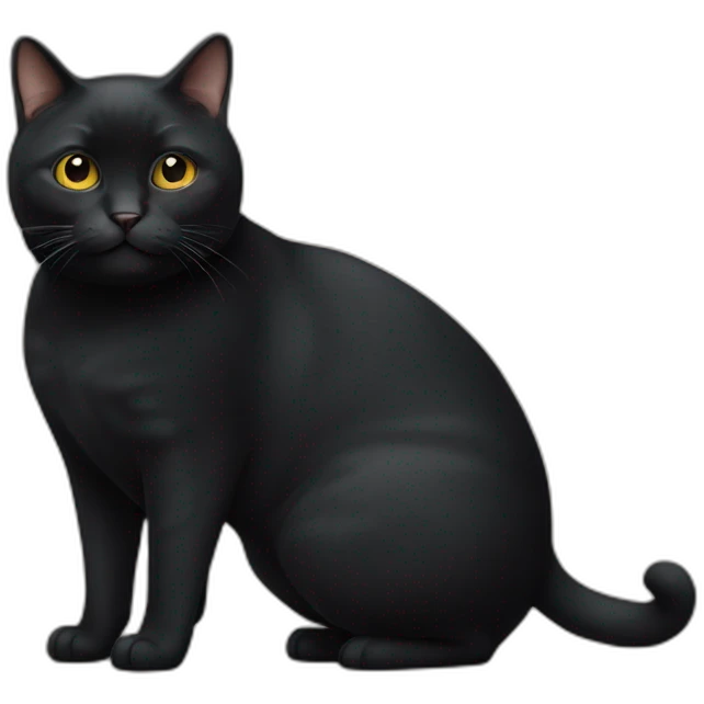 obese-black-cat-standing emoji