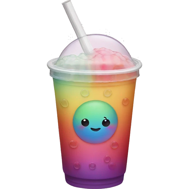 rainbow bubble tea emoji