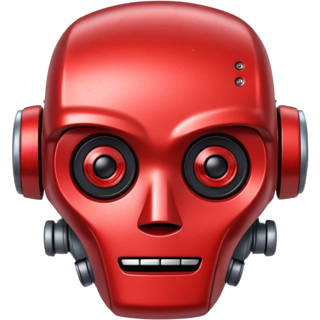 red pricelabel on robot face  emoji