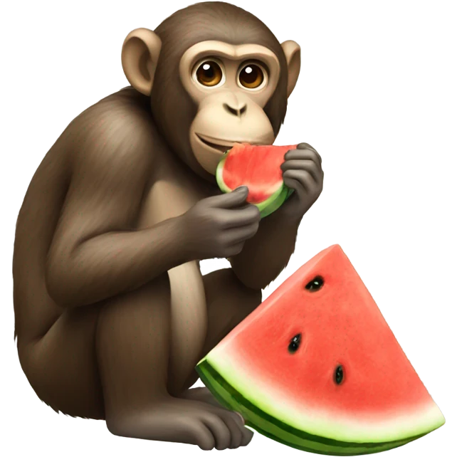 monkey eating watermelon emoji