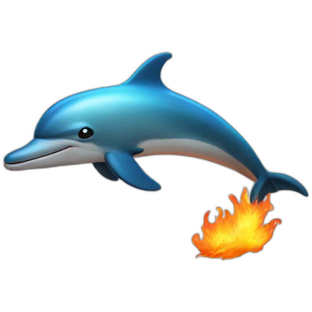 Burning dolphin emoji