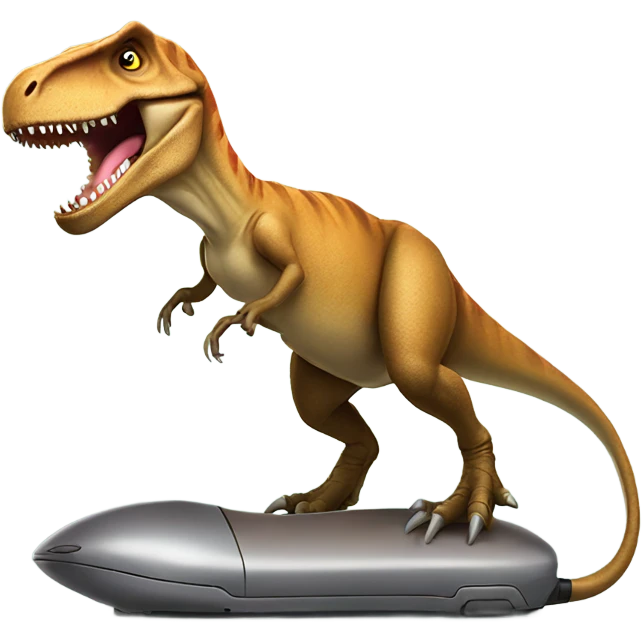 T-Rex riding a mouse emoji