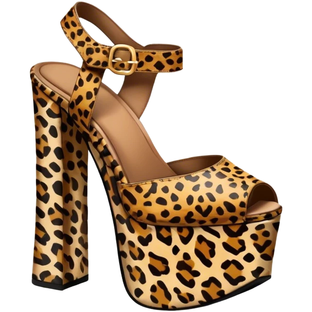 Leopard print platform shoes emoji