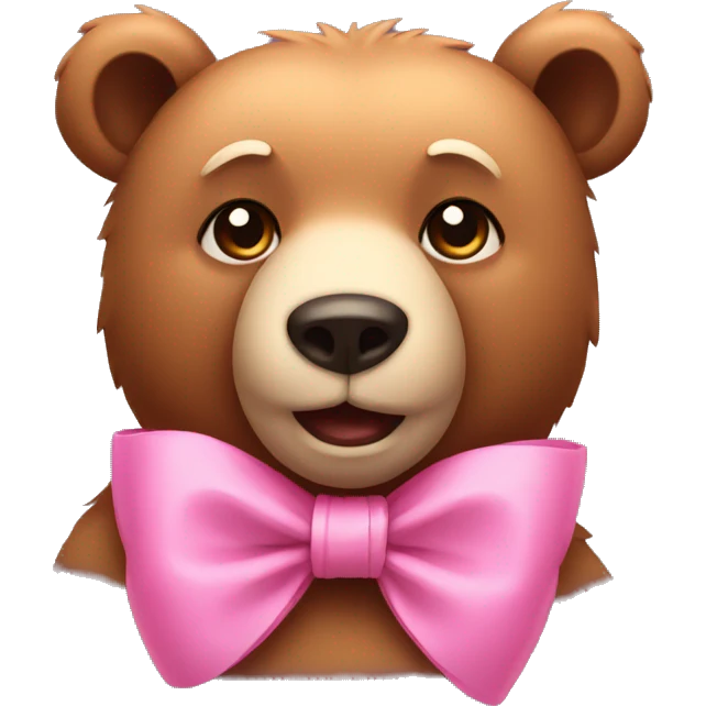 bear wearing pink bow emoji