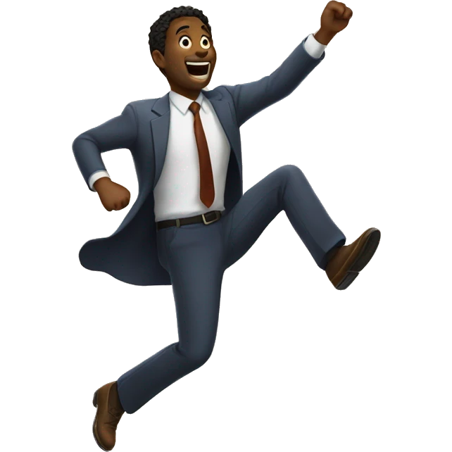 a man is laghunig and jump emoji