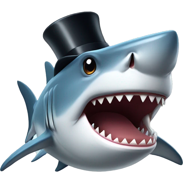 Shark with a top hat  emoji