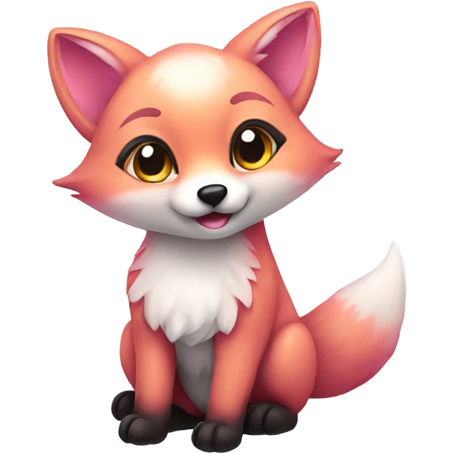 Pink cute fox  emoji