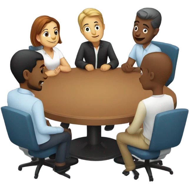 6 people sitting at a round table emoji