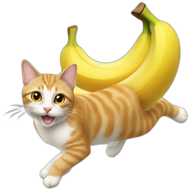 cat flying banana emoji