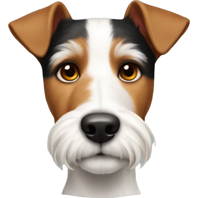 Tricolor fox terrier with white, red and black boy emoji