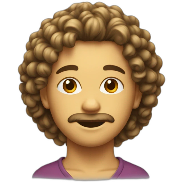 Tête cheveux bouclés  emoji