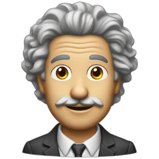 salesman who looks like Albert Einstein emoji