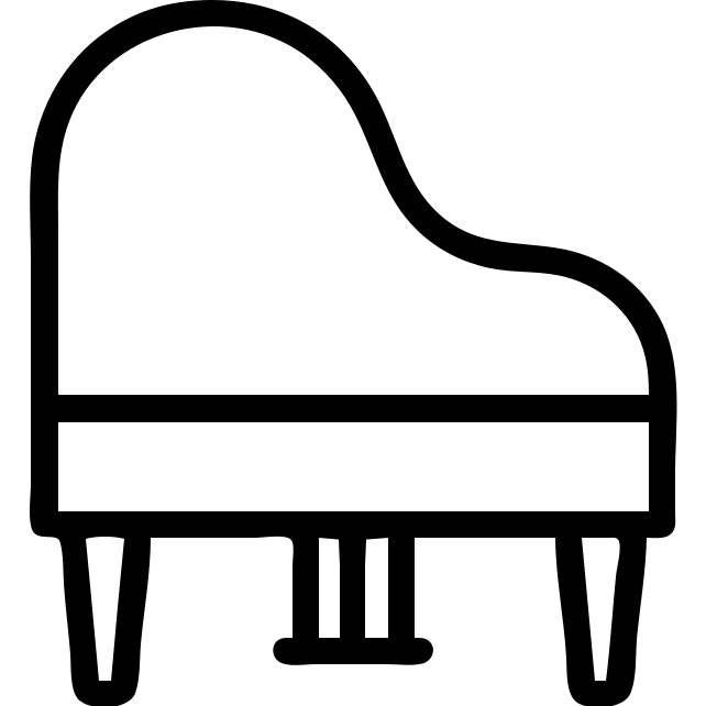 grand piano, classical style, black and white, minimalistic, clean lines emoji