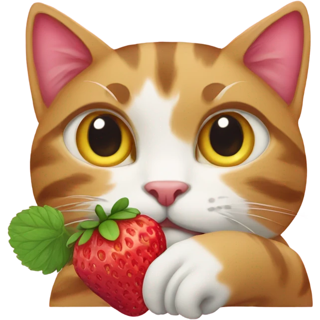 Cat with strawberry emoji