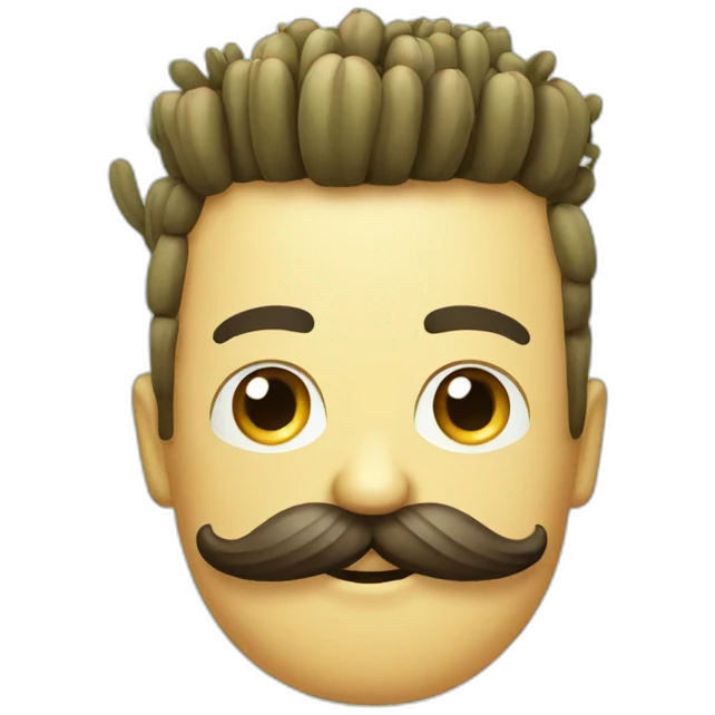 Cactus avec une moustache emoji