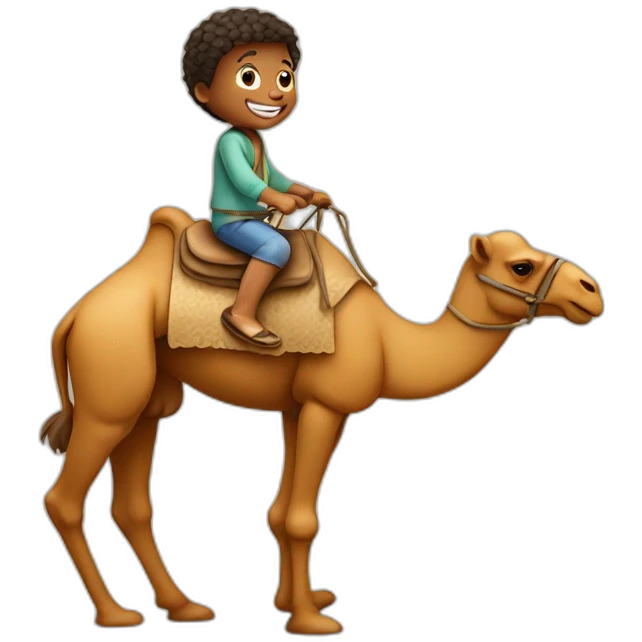 child riding a camel emoji