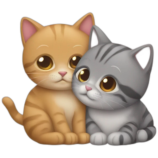 Deux chats qui se font un calin emoji