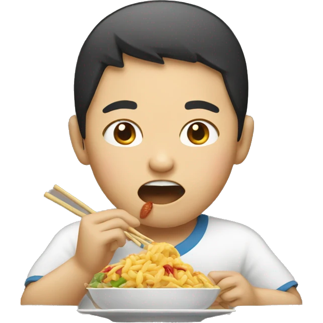 Asian person eating emoji