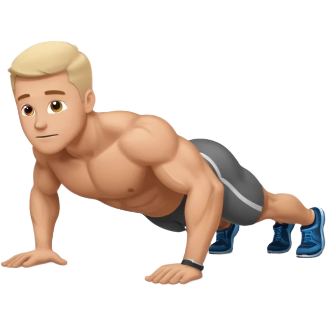 White man doing pushups  emoji