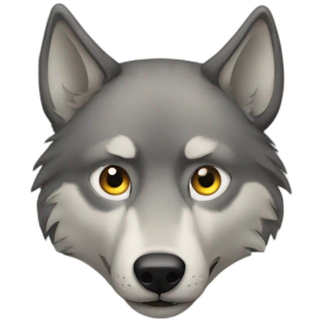 Wolf with missing eye emoji