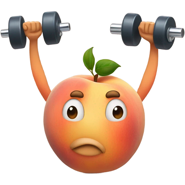 Peach lifting weights  emoji