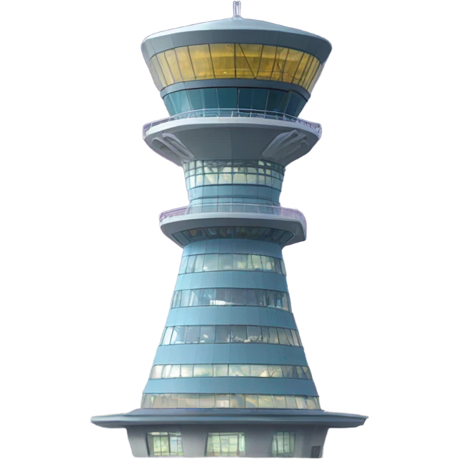 air traffic control tower, full size, modern, realistic emoji