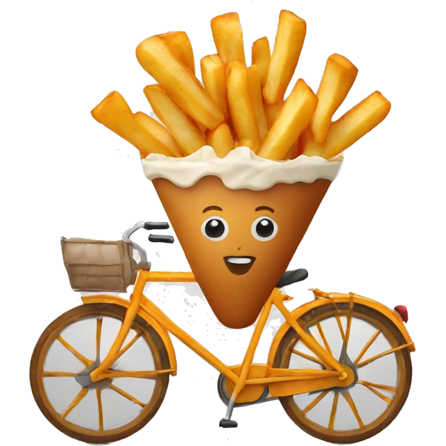 Poutine sur un vélo  emoji
