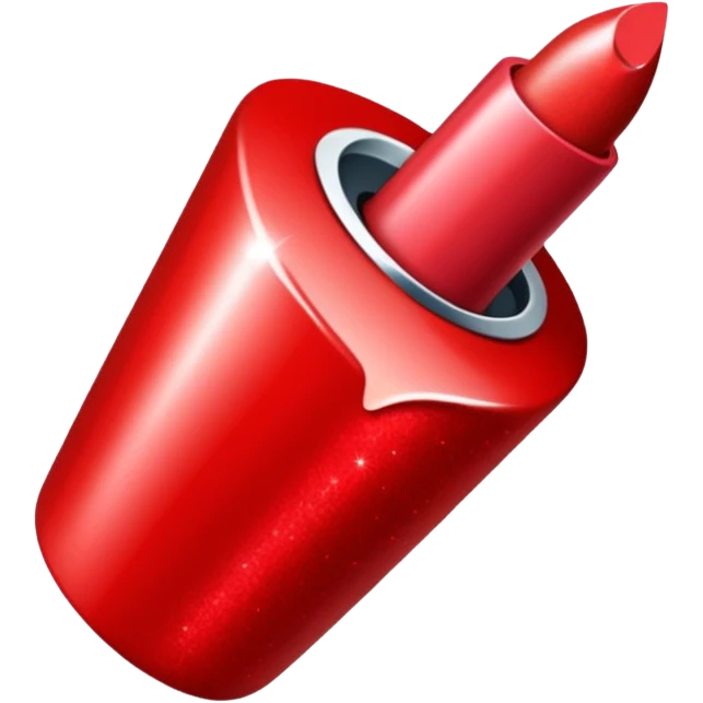 red lipstick with glitter emoji