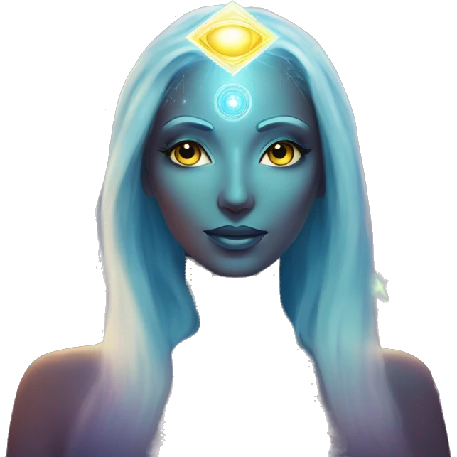 Pleiadian radiant glowing diva woman female third eye emoji