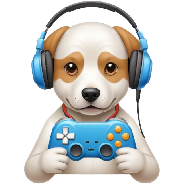 Alpha dog playing video game emoji