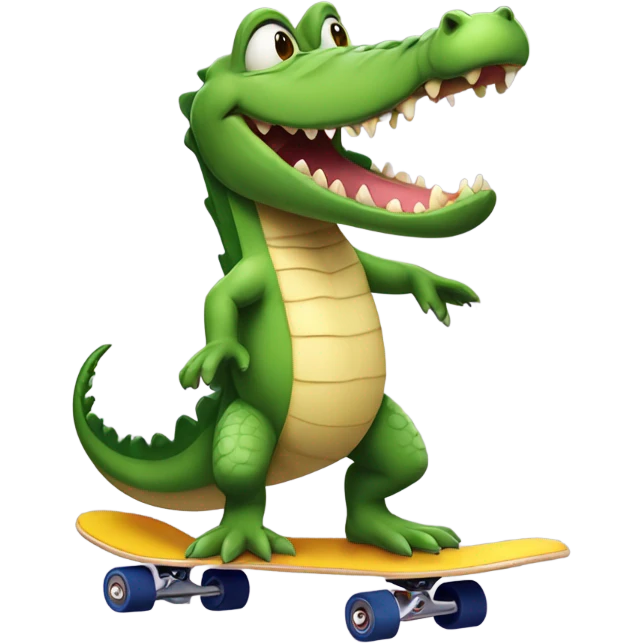 A crocodile on a Skateboard  emoji