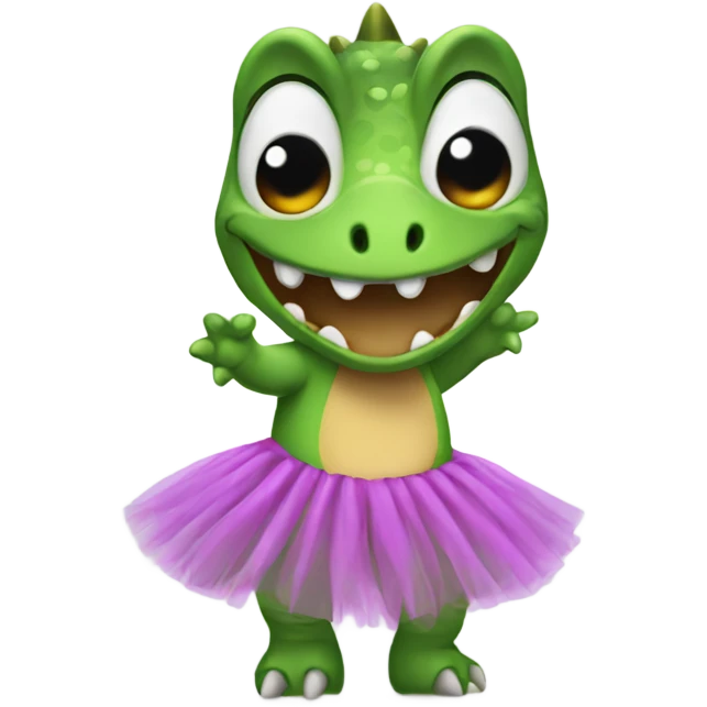 dinosaur with tutu emoji