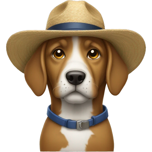 Cão a usar chapéu  emoji