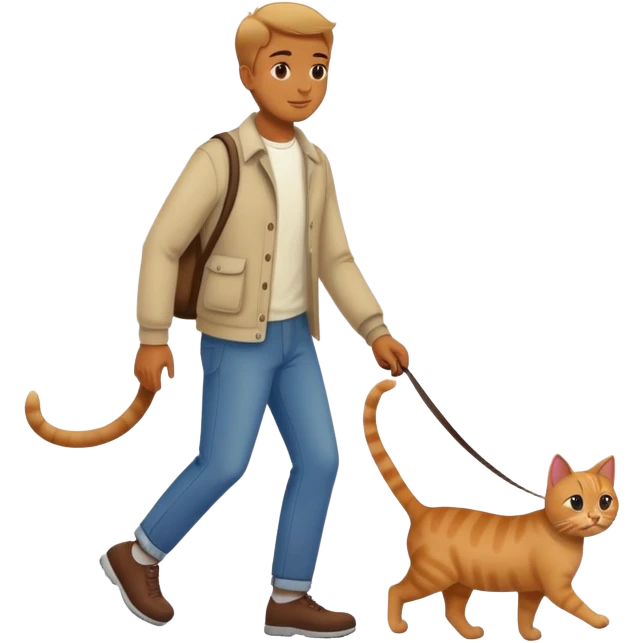 A man walking a cat emoji