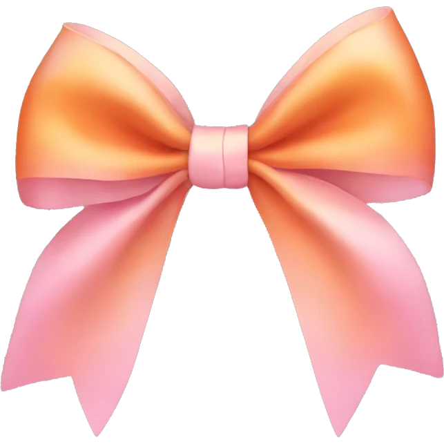Pastel pink and orange bow   emoji