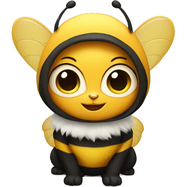 A bee wearing a cat costume emoji